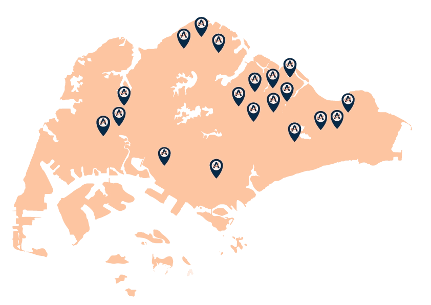AGrader branch locations across Singapore